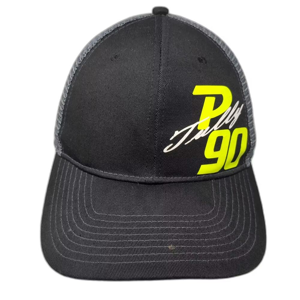 Sweet Caps Trucker Hat Black Gray OS Mesh Snapback P 90 Yellow Logo Adjustable